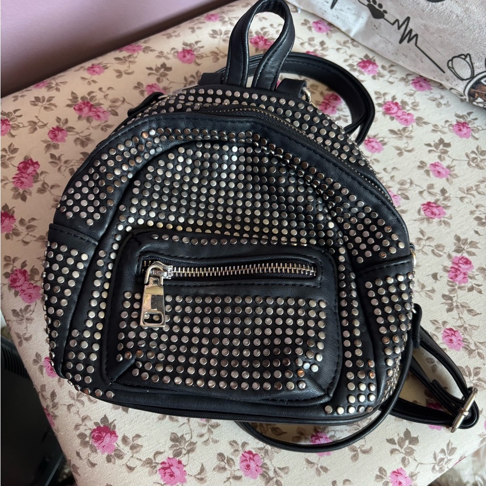 Steve Madden Mini Studded Black Backpack